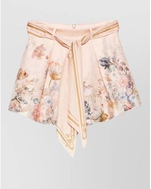 Zimmermann Printed High-Rise Shorts - Natural
