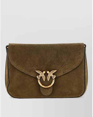 Pinko Love Bag Mini Leather Clutch Bag - Brown