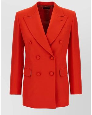 Brioni Flavia Blazer Peak Lapels Flap Pockets - Red