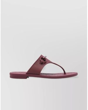 Gucci Horsebit Detail Thong Sandals - Brown