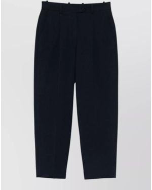 Circolo 1901 Cotton Trousers Pleated Front Belt Loops Pockets - Blue