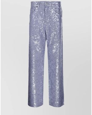 P.A.R.O.S.H. Denim Straight-Leg Pants - Blue