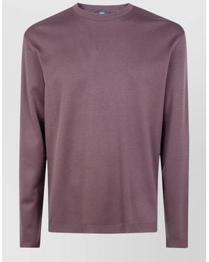 Herno Long Sleeve Crew Neck Knit Top - Purple