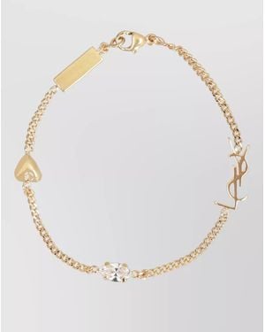 Saint Laurent Opyum Bracelet Featuring Heart Charm Chain - Natural