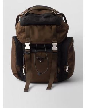 Prada Re Nylon Backpack Trekking Style Design - Black