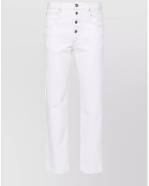 Isabel Marant High-Rise Slim-Cut Cropped Pants With Belt Loops - White