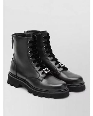 Roger Vivier Ankle Boots Chunky Sole Decorative Buckle Design - Black