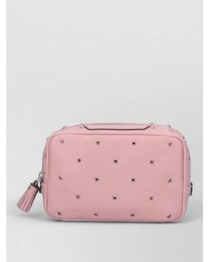 Anya Hindmarch Crossbody Clutch Bag Studded Tassel Detail - Pink