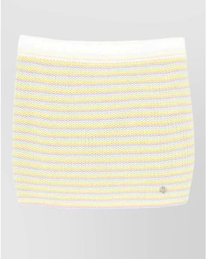 CASABLANCA Striped Cotton Mini Skirt - Natural