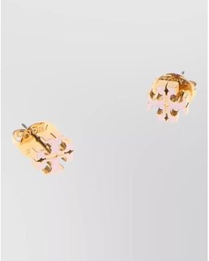 Tory Burch Metal Stud Earrings Hypoallergenic Lightweight Round Design - Multicolour