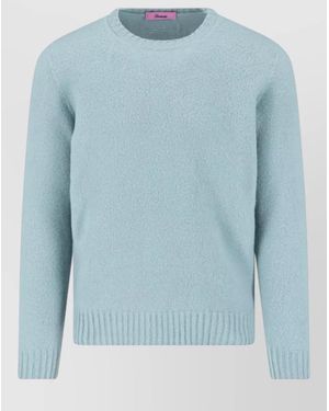 Drumohr Lightweight Crew Neck Knit Long Sleeve Sweater - Blue