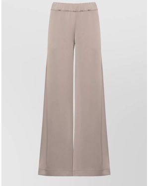 D.exterior Straight Satin Pants Floor Length Wide Leg - Multicolor
