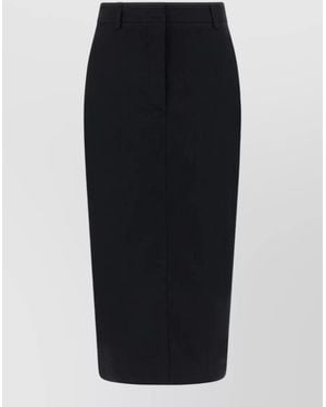 Thelatest Donna Skirt Belt Loops Back Pocket - Black