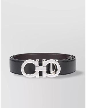 Ferragamo Leather Reversible Belt - Metallic