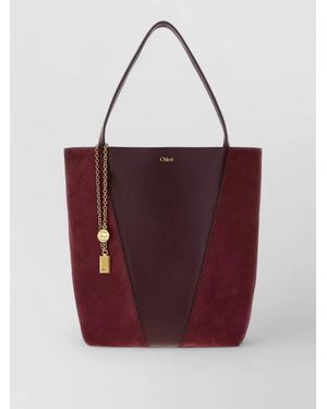 Chloé Spin Leather Tote Bag - Red