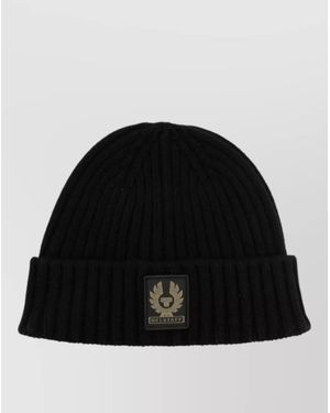 Belstaff Ribbed Wool Beanie - Black