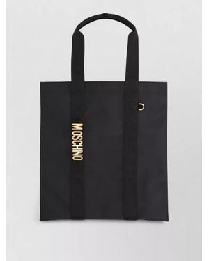 Moschino Tote Bag Rectangular Shape Dual Handles - Black