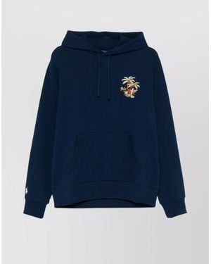 Ralph Lauren Hooded Sweatshirt Embroidered Motif - Blue
