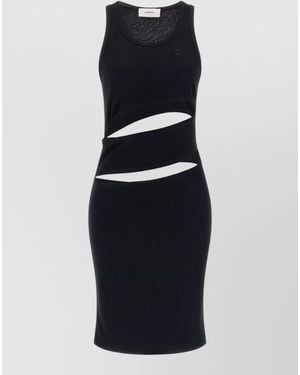 Coperni Organic Cotton Spiral Knee-Length Dress - Black
