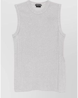 Tom Ford Sequined Sleeveless Top - White