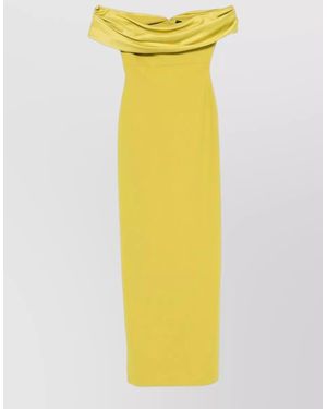 Solace London Adele Maxi Dress Off Shoulder Bow - Yellow