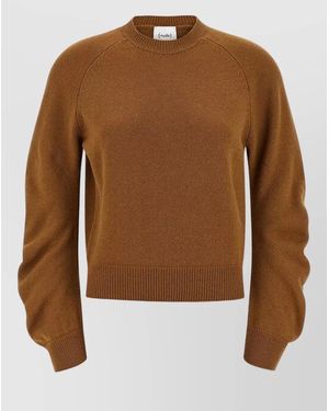 Nude Virgin Wool Crewneck Jumper - Brown