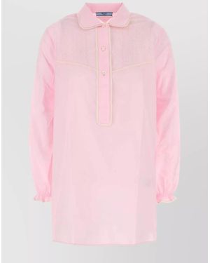 Prada Relaxed Embroidered Shirt - Pink