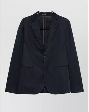 Emporio Armani Cotton Suit Single Breasted Notched Lapel - Blue