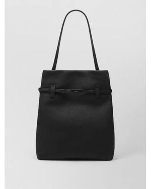MANU Atelier Tote Bag Buckle Detail Top Handle - Black
