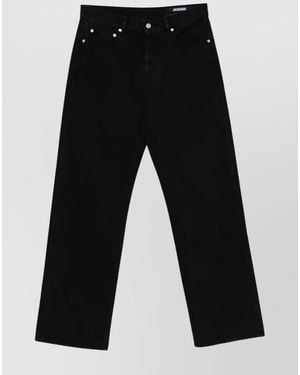 Jacquemus Straight Leg Denim Trousers Belt Loops - Black