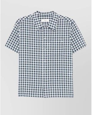 DUNST Checked Short-Sleeve Shirt - White