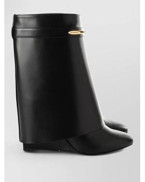 Givenchy Ankle Boots Lace Up Pointed Toe Wedges - Black