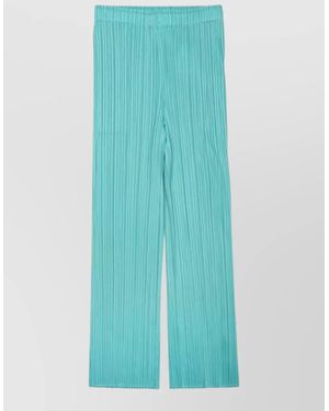 Pleats Please Issey Miyake Lounge Trousers Lightweight Fabric Wide Leg Design - Blue