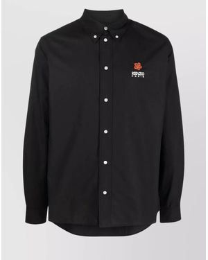 KENZO Button-Down Collar Shirt - Black