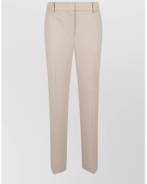 Max Mara Jersey Pants Rea Belt Loops Crease - White
