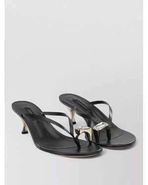 Casadei Open Toe Kitten Heel Embellished Strap Sandals - Grey
