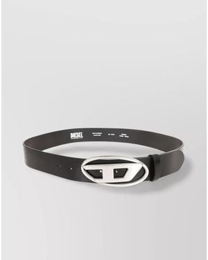 DIESEL Leather Logo-Buckle Belt - Metallic