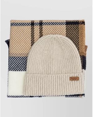 Barbour Beanie And Scarf Set - Natural