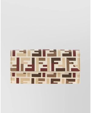 Fendi Printed Wallet On Chain - Natural
