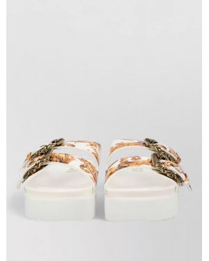 Versace Jeans Couture Flat Sandal Arizona Open Toe Design - Natural