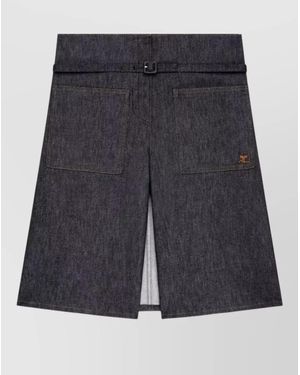 Courreges Denim A-Line Mini Skirt - Grey