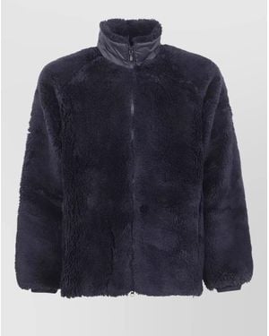 Needles Acrylic Pile Faux Fur High Collar Jacket - Blue