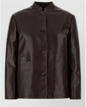 Jil Sander Leather Coat - Black
