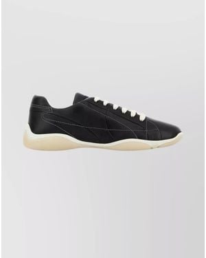 Prada Lamb Leather Low-Top Trainers - Multicolour
