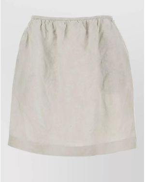 Miu Miu Linen A-Line Skirt - White