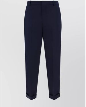 Balmain Cotton Wool Cropped Pants - Blue