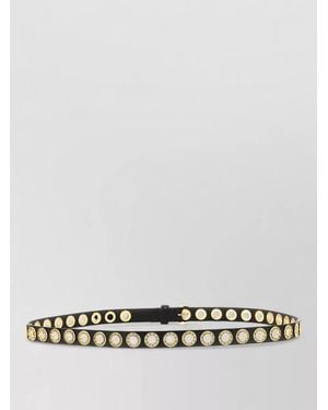 Pinko Crystal Studded Belt - White