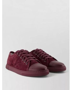 Lanvin Leather Lace-Up Trainers - Purple