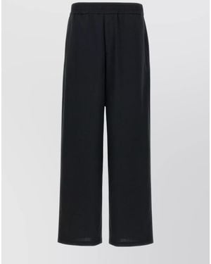 Ami Paris Virgin Wool Wide-Leg Trousers - Blue