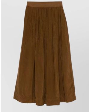 Uma Wang Gillian Long Skirt Pleated Side Pockets Slit - Natural